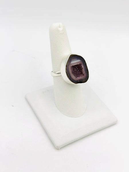 Coconut druzy Size 8 Rings Sterling Silver