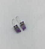 Sterling Silver Rough Amethyst Earring
