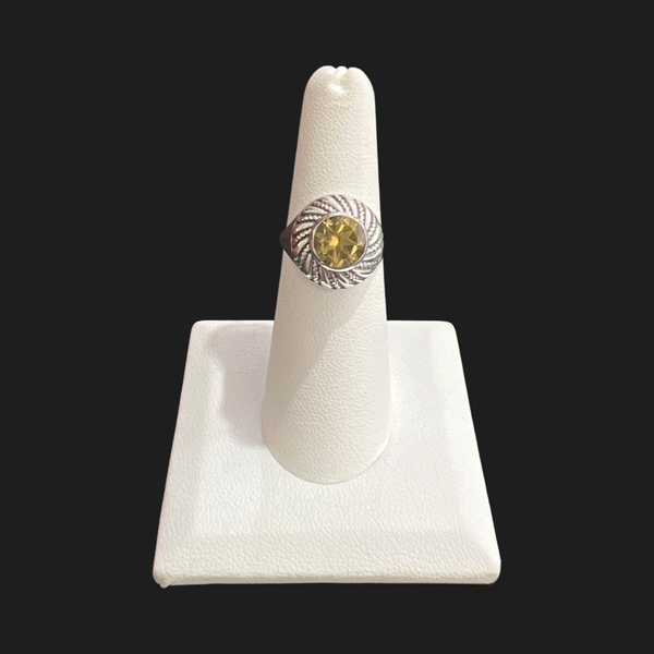 Citrine Size-6 Rings Sterling Silver