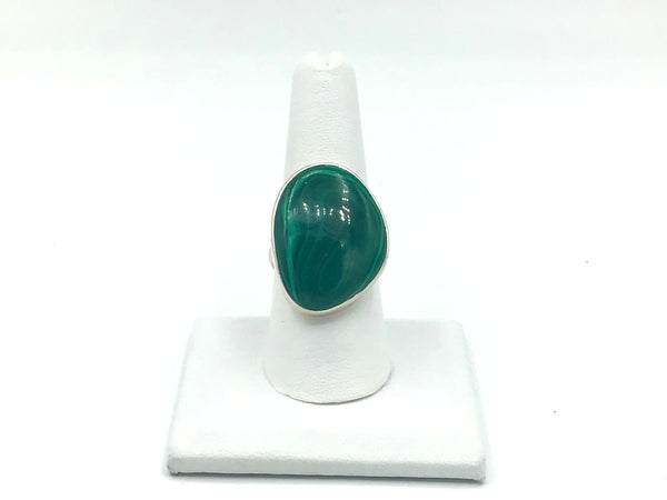 Malachite Size 8 Rings Sterling Silver