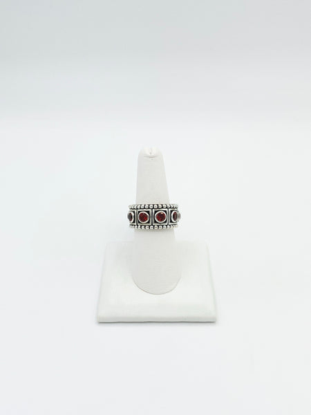 Royal Silver Garnet Ring