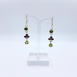 Sterling Silver Peridot And Garnet Earring