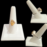 Citrine Size - 9 Rings Sterling Silver