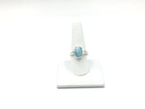 Larimar Size - 9 Rings Sterling Silver