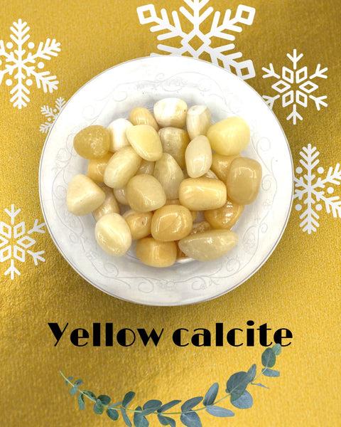 Yellow Calcite tumble stone