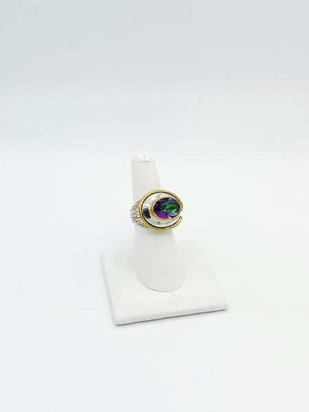 Two Tone Mystic Quartz Ring AKA Mystic Topaz