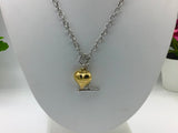 Gold Plated Heart on a Rolo Chain Necklace