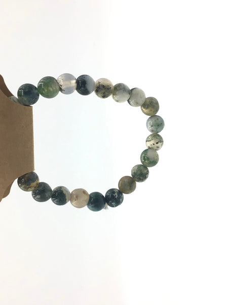 Tree Agate Beaded Bracelet