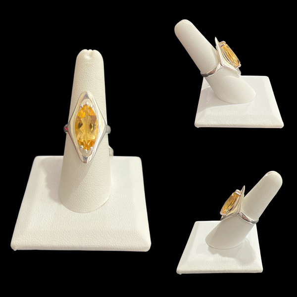 Citrine Size 7 Rings Sterling Silver