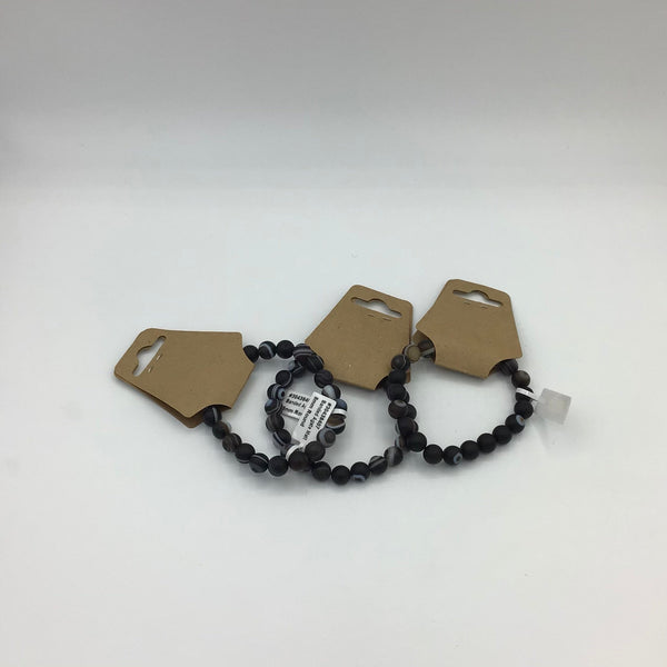 Banded Agate Matte Beaded Bracelets