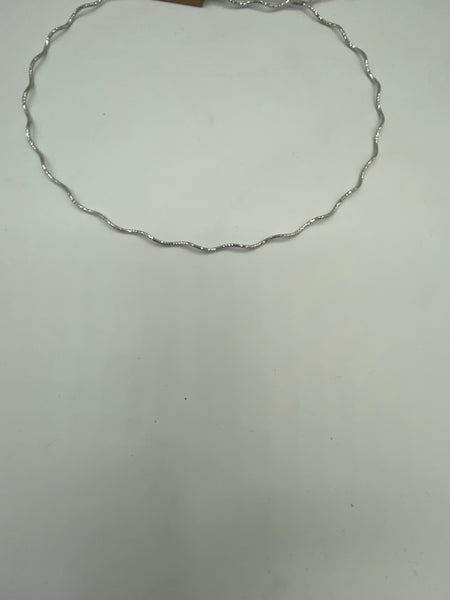 Sterling Silver Chain (Wavy Omega Rhodium)