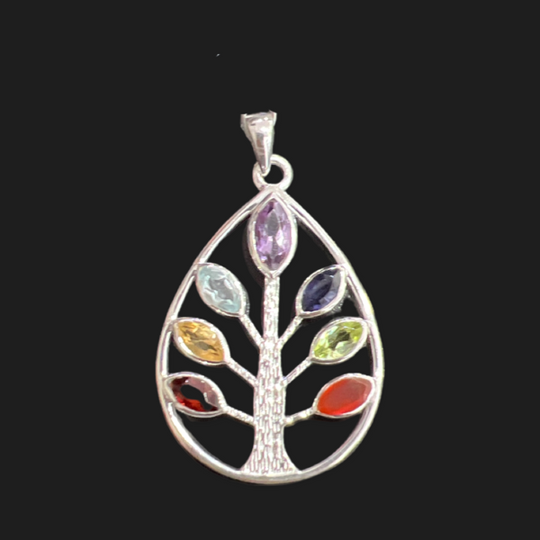 Sterling Silver Seven Chakra Pendant