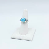 Spiral Band Larimar Ring