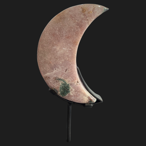 Pink Amethyst Moon On Stand