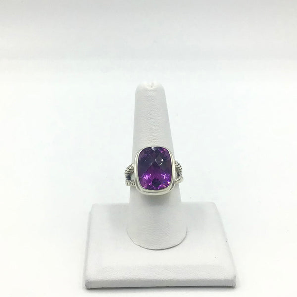Amethyst Size 8 Rings Sterling Silver