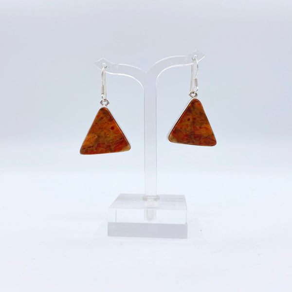 Sterling Silver Spongy Coral Earrings