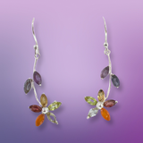 Multi Stone Earrings (Amethyst,carnelian,Citrine,Garnet,Peridot,B Topaz,)