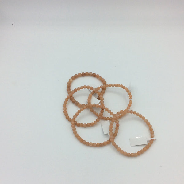 Peach Moonstone Beaded Bracelets  5-7 mm