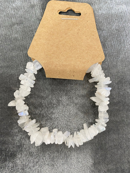 Rainbow Moon Stone Chip Beaded Bracelet