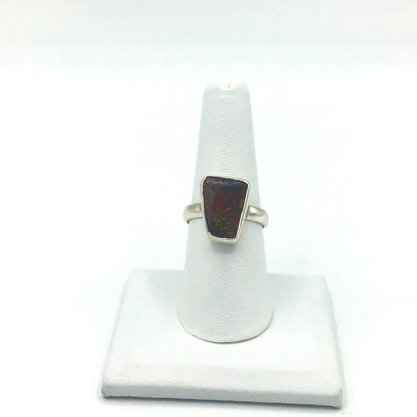 Ammolite Size 8 Sterling Silver Rings