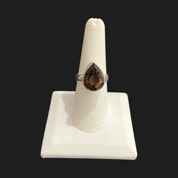 Smokey Quartz Size 8 Sterling Silver Rings