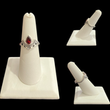Garnet Size-6 Rings Sterling Silver