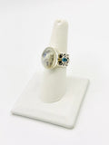 Rainbow moonstone Size 7 Rings Sterling Silver