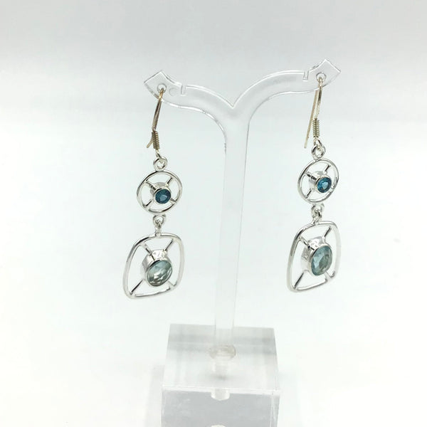 Aquamarine w/ Blue topaz earrings