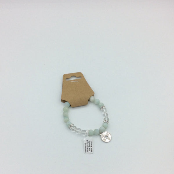 Amazonite & Clear Quartz Beaded Bracelets