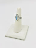 Rainbow moonstone Size 7 Rings Sterling Silver