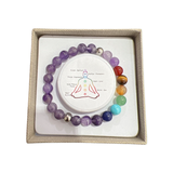 Amethyst With Seven Chakra Stone Bracelet