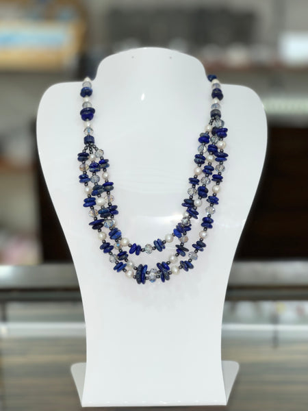 Lapis Three layer Necklace