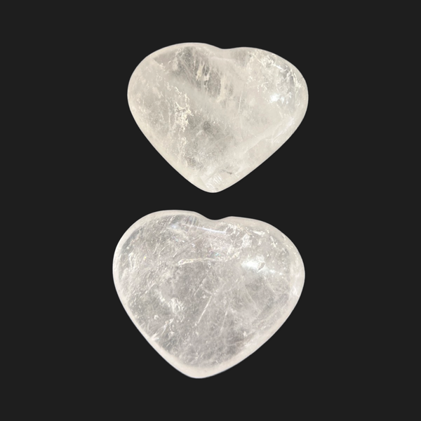 Crystal Quartz Puff Hearts