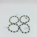 Amethyst, Peridot & Clear Quartz Beaded Bracelets