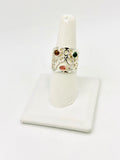 Watermelon tourmaline Size - 9 Rings Sterling Silver
