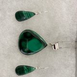 Sterling Silver Malachite Set