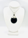 Black Onyx Pendant With Moonstone