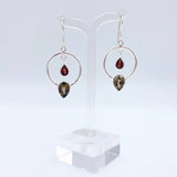 Sterling Silver Circle & Teardrop Dangle Earrings
