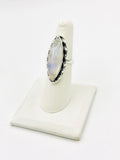 Rainbow moonstone Size 7 Rings Sterling Silver