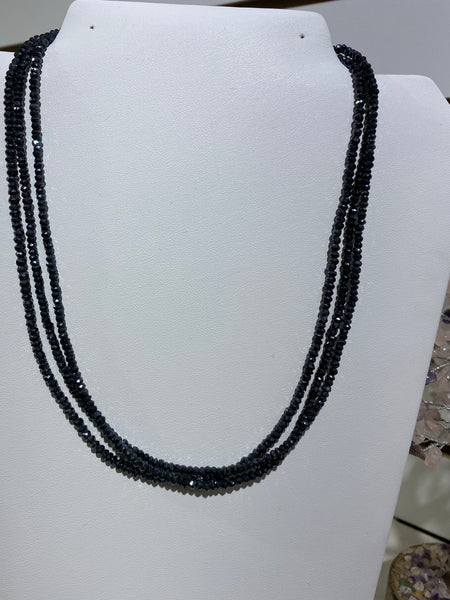 Black Coated Triple Strand Bead