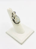 Rainbow moonstone Size 7 Rings Sterling Silver
