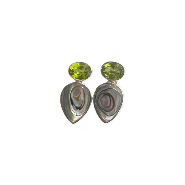 Abalone Shell Earring With Peridot