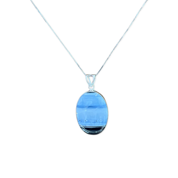 Sterling Silver Blue Opal Pendant