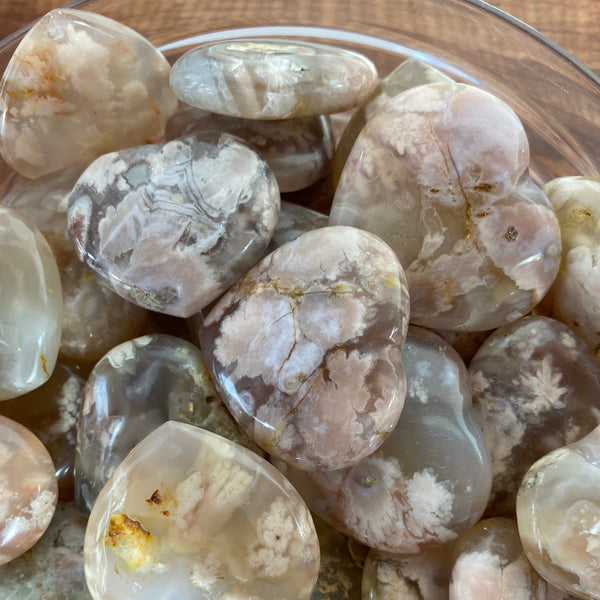 Flower Agate Hearts