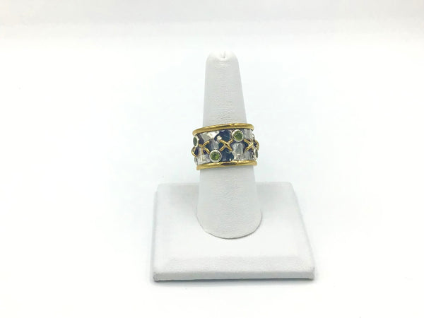 Peridot Size - 9 Rings Sterling Silver