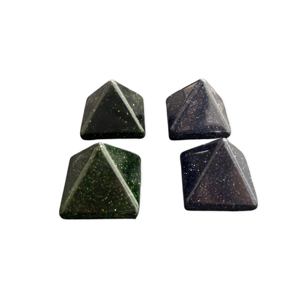 Green And Blue Goldstone Pyramid