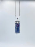 Kyanite With Amethyst (Silver Cap) Pendants