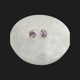 Sterling Silver Amethyst Stud ( Earrings)