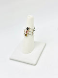 Watermelon tourmaline Size-7 Rings Sterling Silver