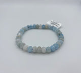 Premium Faceted Aquamarine Bracelet (8 mm)
